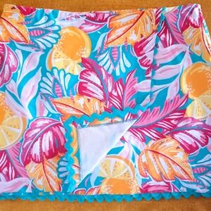 Crown & Ivy Colorful Tropical Midi Skirt